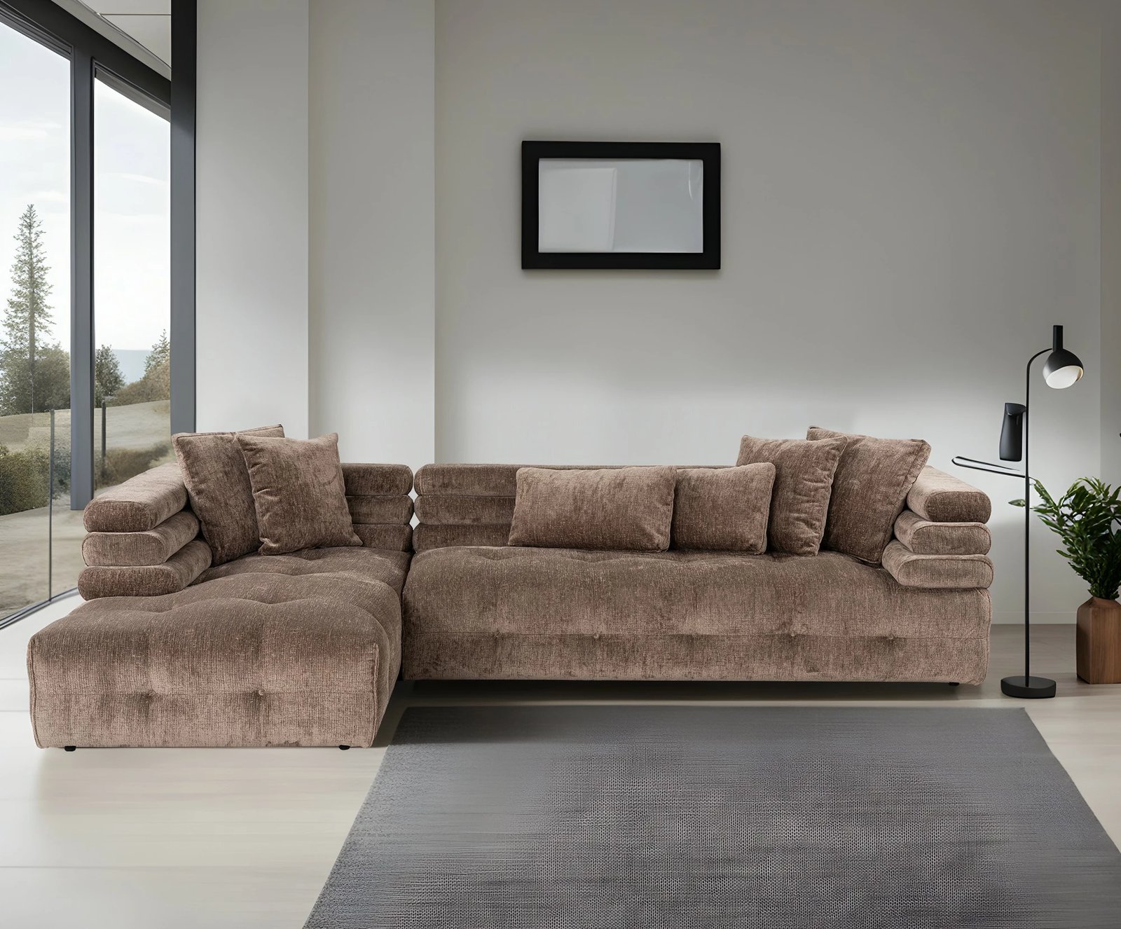 Kënd-sofë Boston, kënd majtas, gri, Atelier del Sofa (Chl-2R)