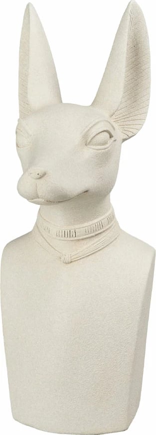 Dekor qeni Isis, polirezine, ngjyrë bezhë, 15x21x39cm