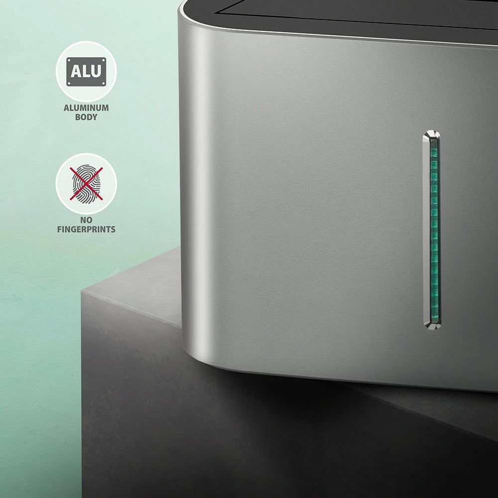 Stacion dokimi AXAGON ADSA-DC, për 2x HDD/SSD 2.5"/3.5", USB 3.2, Gri