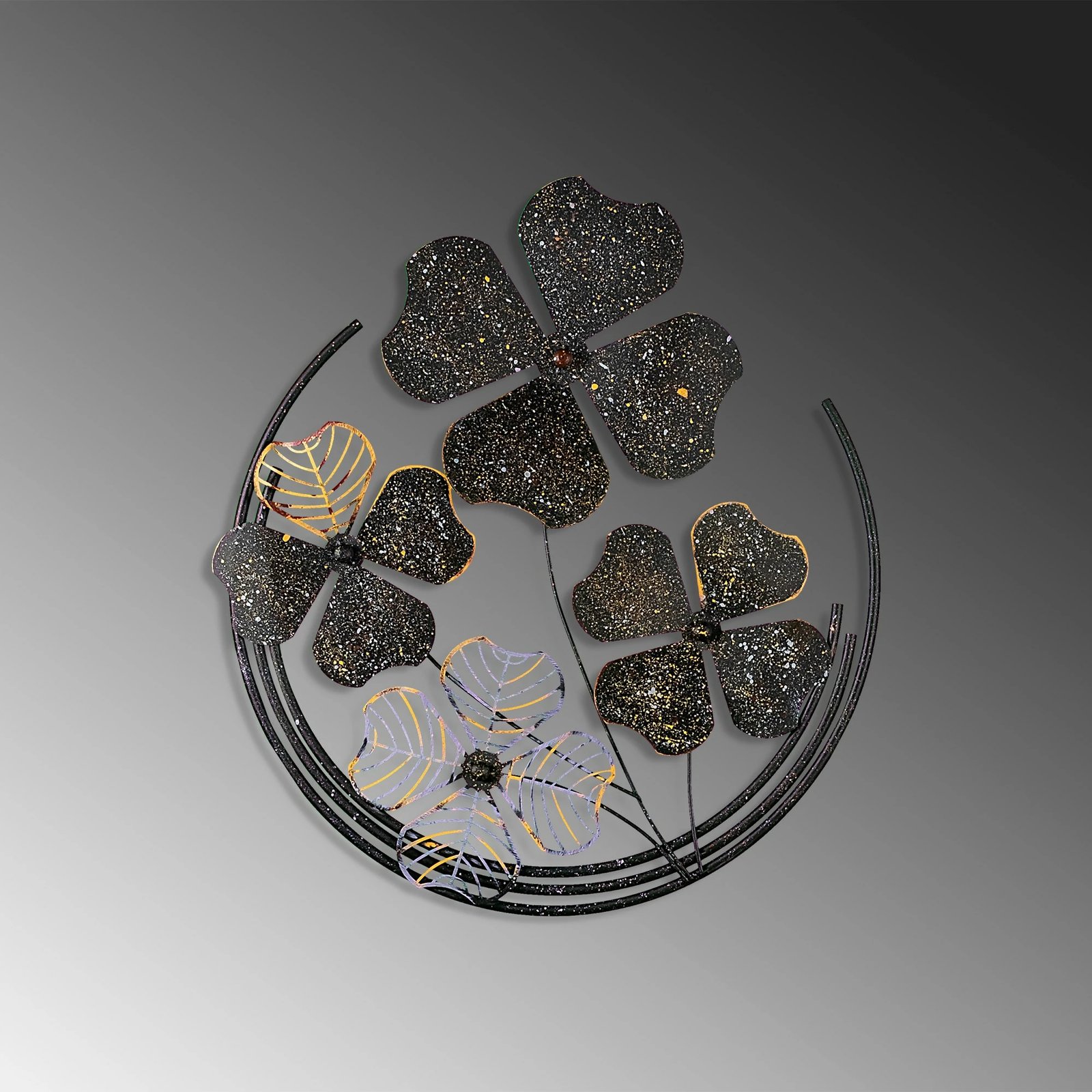 Aksesor dekorativ metalik për mur Wallity, Shihezi 3, shumëngjyrësh, 50x50x4cm