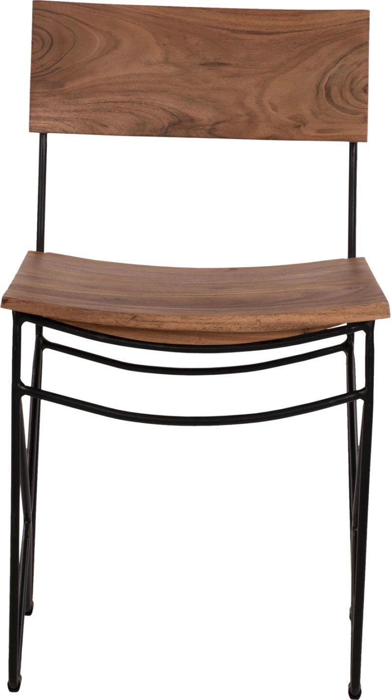 Karrige prej druri të ngurtë akacie dhe metali, ngjyrë natyrale, 46x51x84 cm, FH8180.11