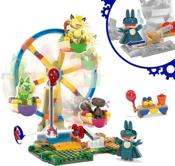 Set ndërtimi Mega Bloks Pokémon Ferris Wheel HXF80, 393 pjesë, plastikë