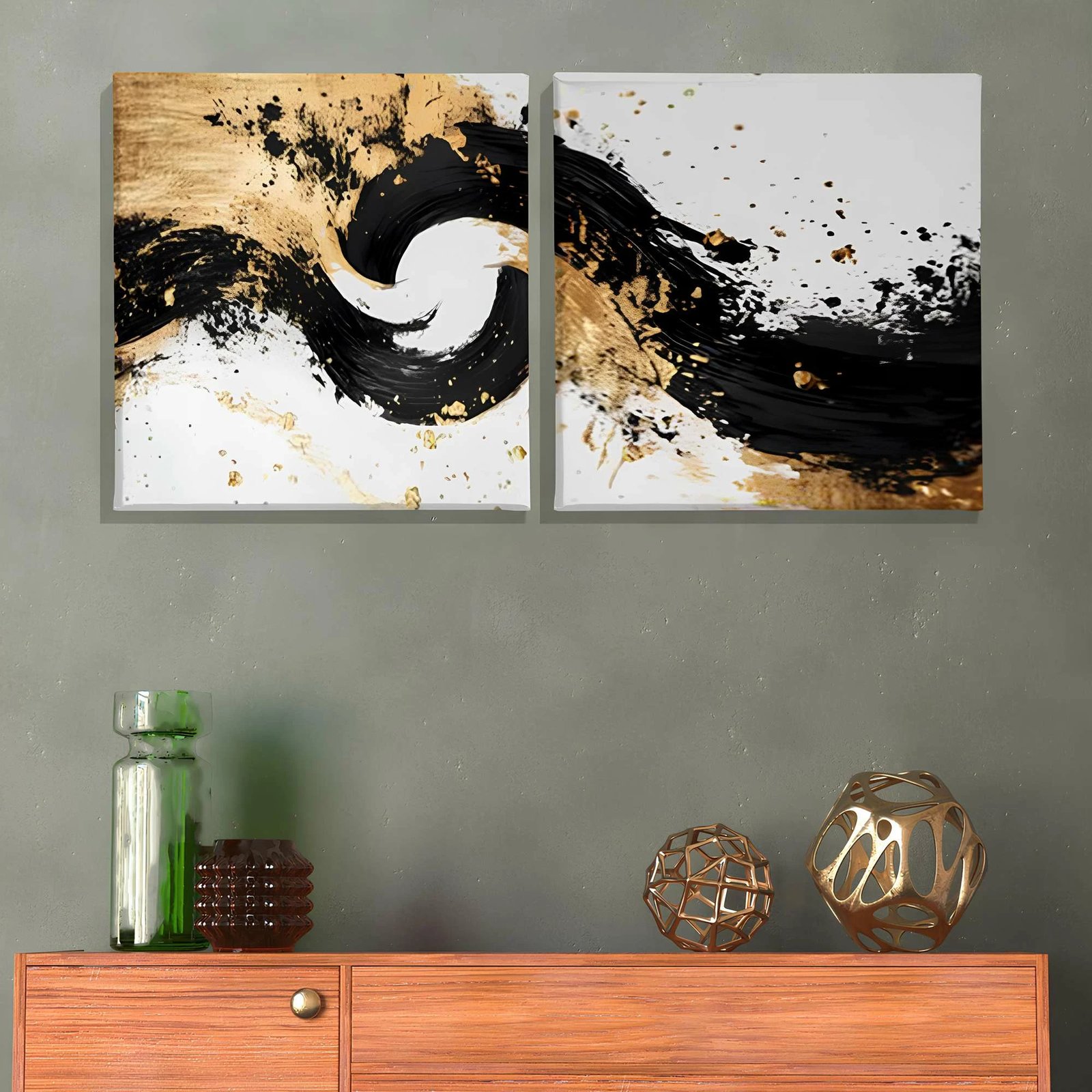 Pikturë dekorative në kanavacë (2 copë), Wallity, ASR_CNV2-6, 40x40