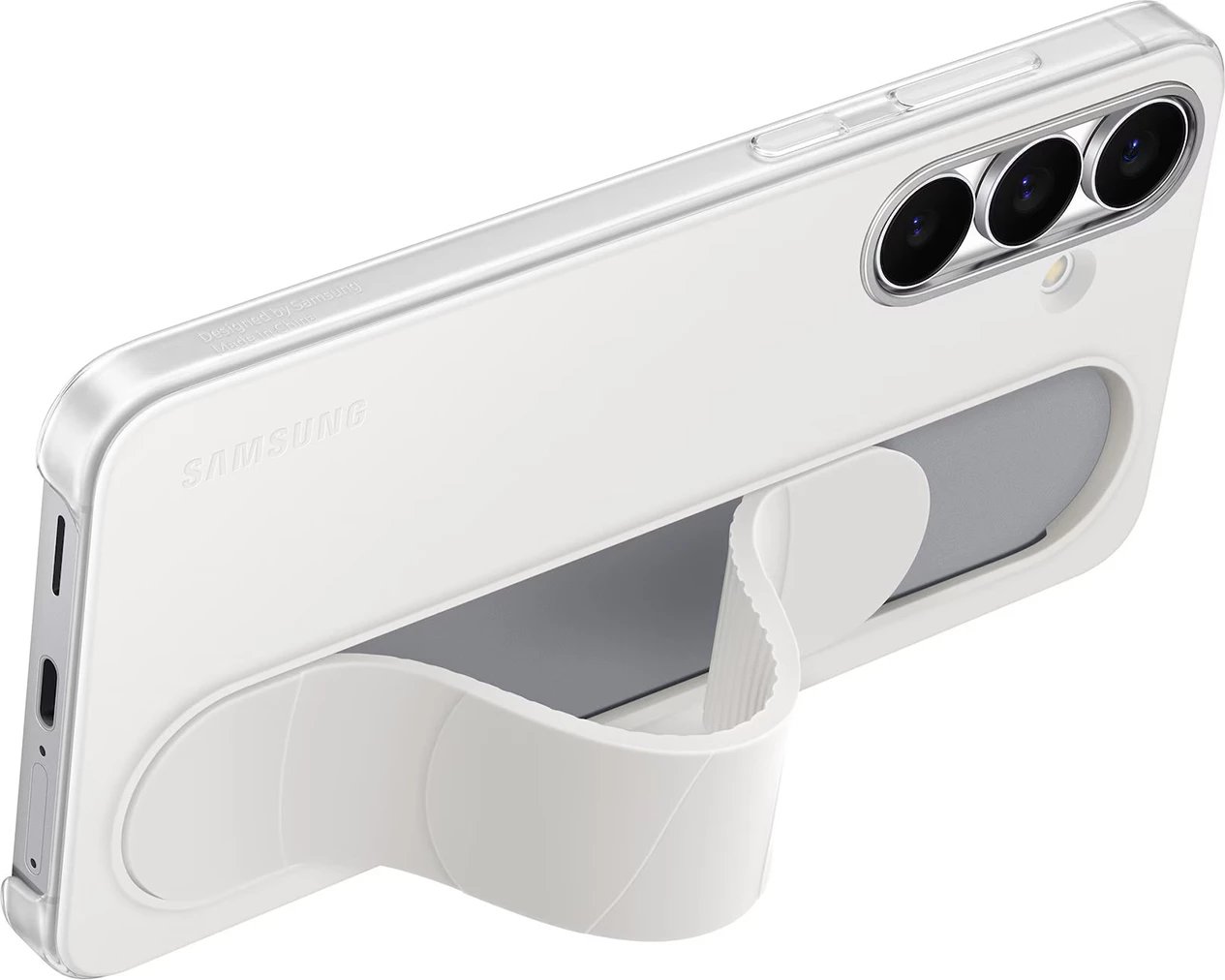 Mbështjellës, Samsung, EF-GS731CWE Standing Grip Cover, për Galaxy S25 FE, silikon/TPU/plastikë, me grip/këmbë që qëndron, e bardhë