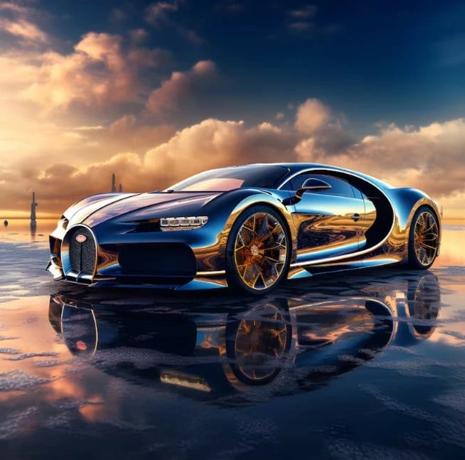 Set mozaiku me diamantë Norimpex Diamond Mosaic Auto Bugatti, 30x40cm, shumëngjyrësh