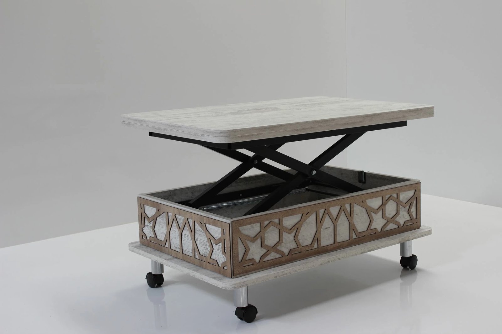 Tavolinë kafeje Skye Decor, ngjyrë e bardhë antike, ADT