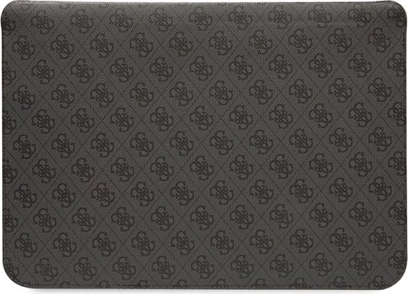 Mbështjellës laptopi Guess 4G Printed Stripes, deri 14", lëkurë eko, e zezë