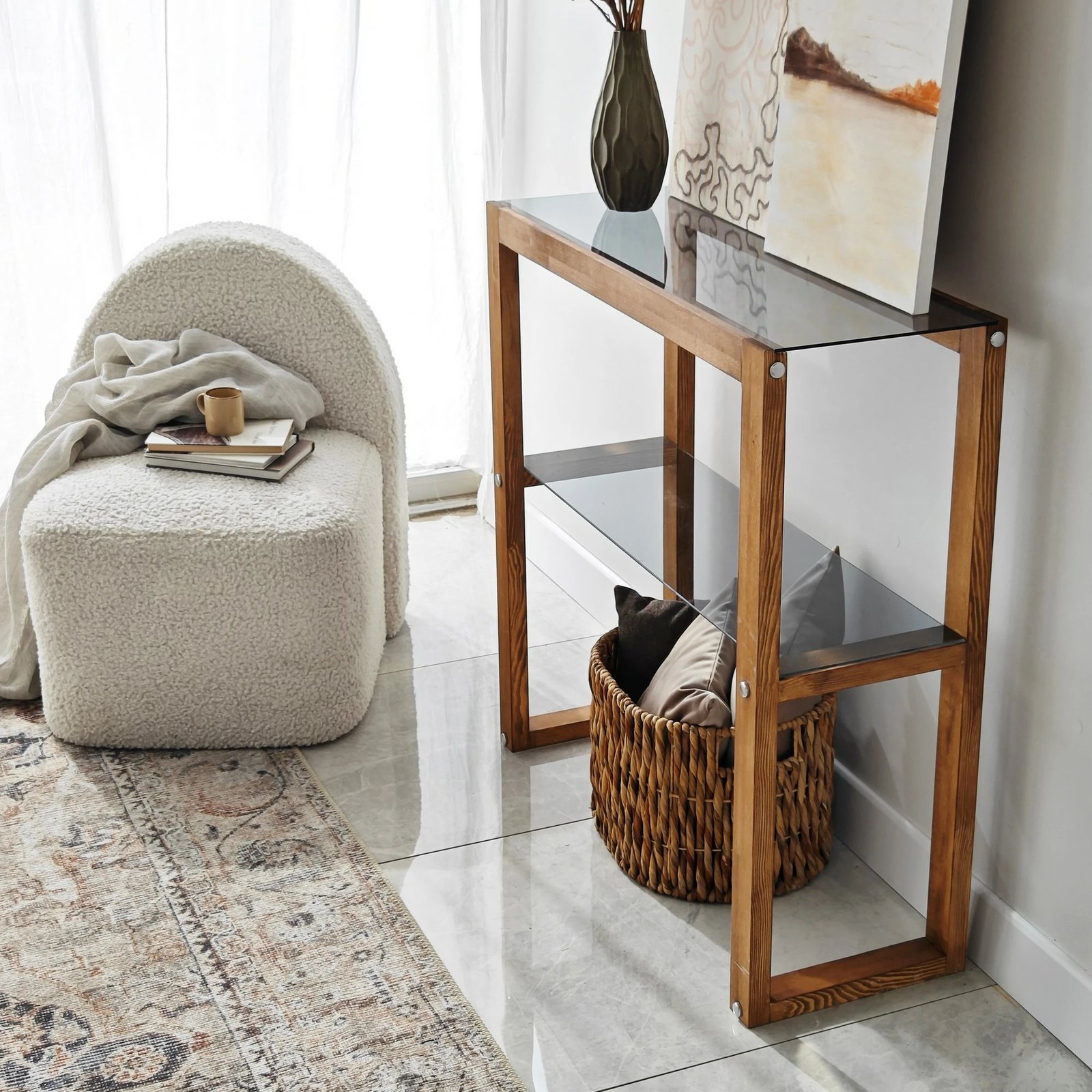 Komodë druri Skye Decor, ngjyrë arre, Via