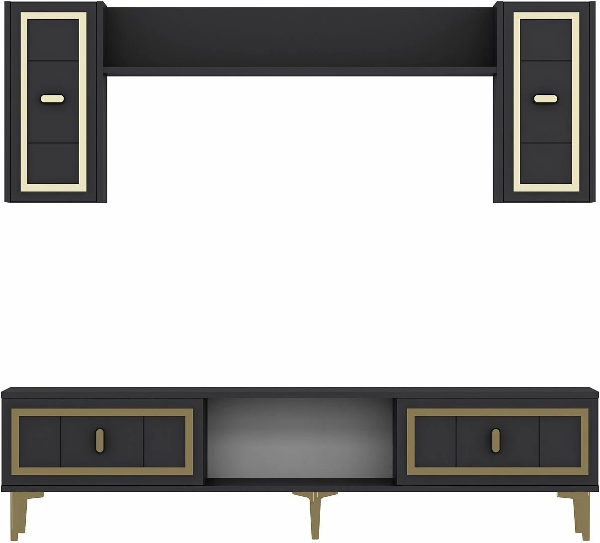 Komodë TV Skye Decor, ngjyrë antracit, ar