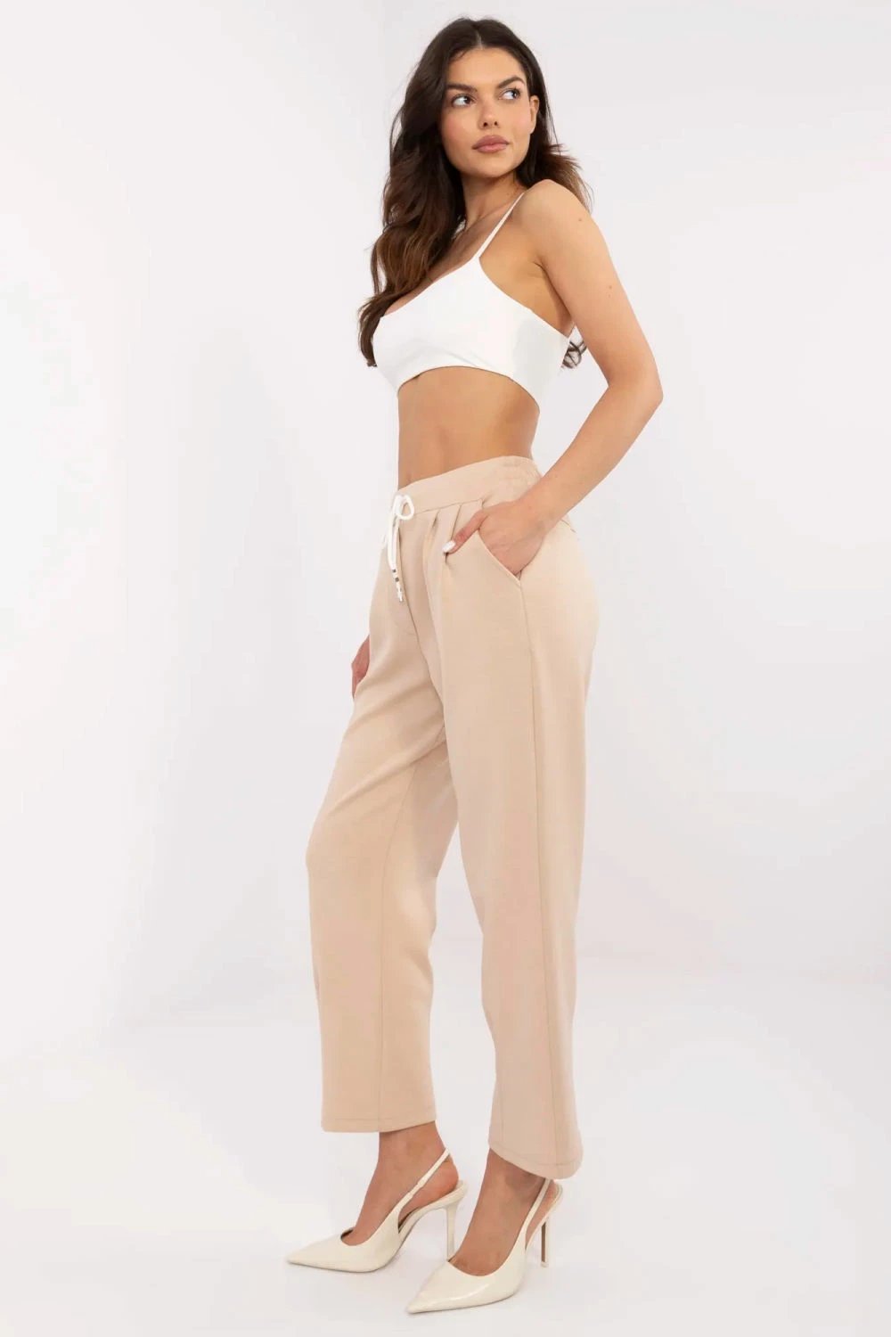 Pantallona sportive Italy Moda 210952, bezhë