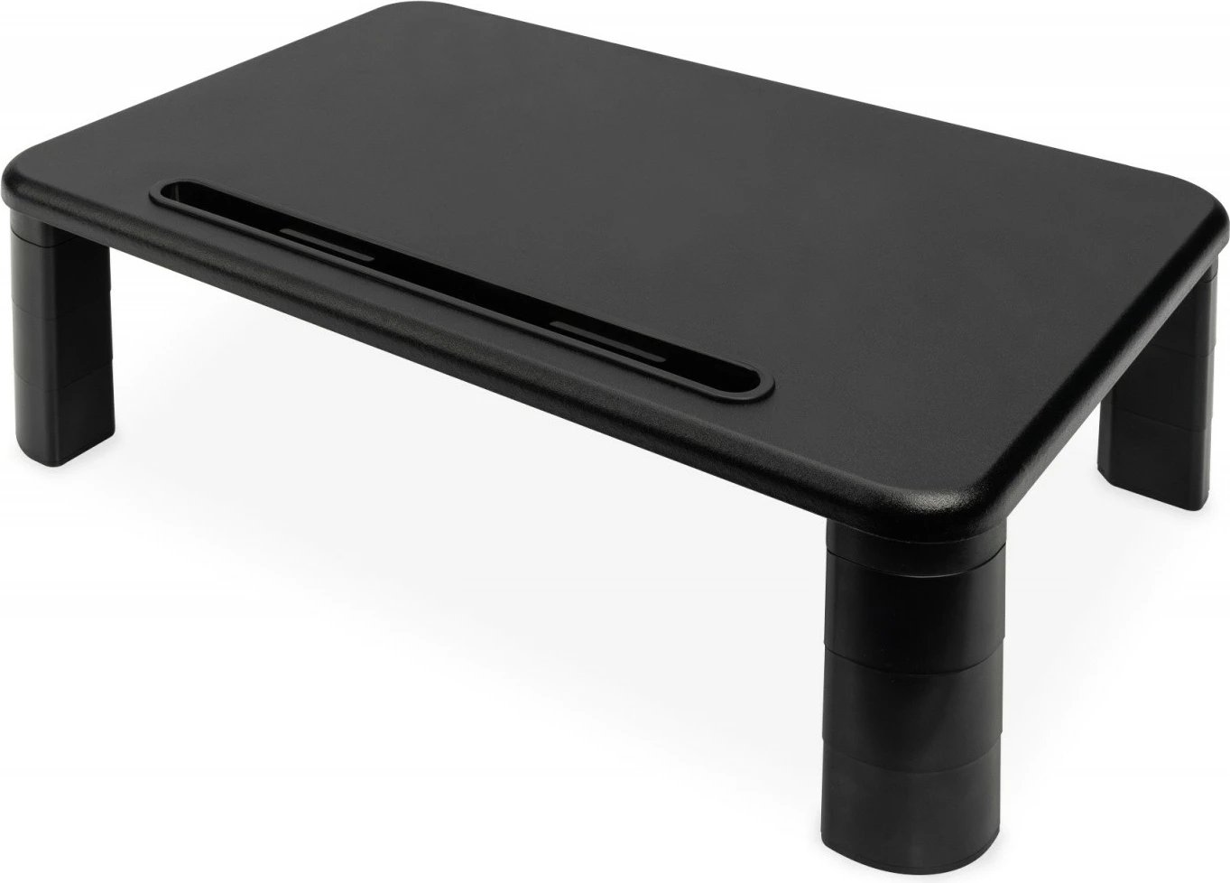 Mbajtëse monitori e rregullueshme Digitus DA-90458, me sipërfaqe druri, e zezë