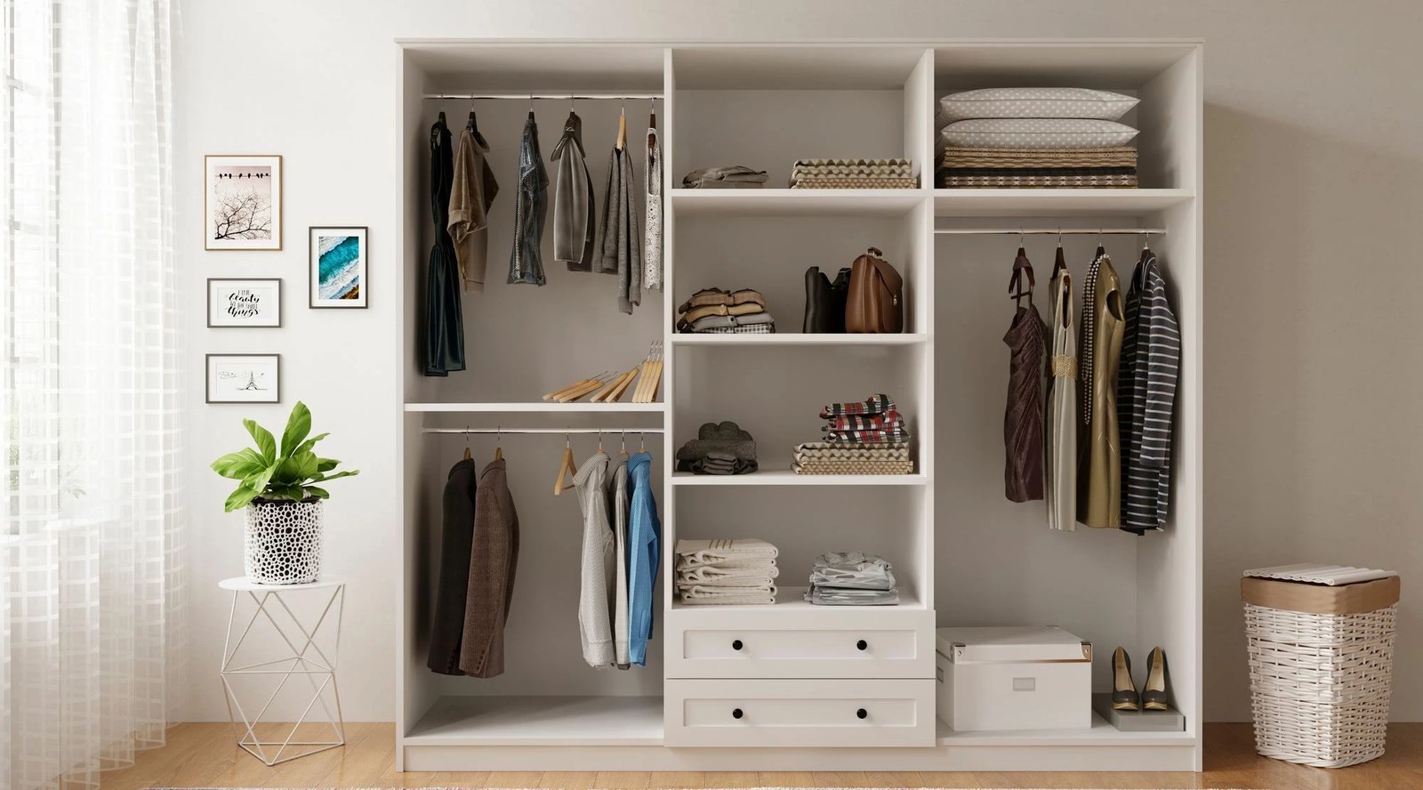 Dollap Skye Decor, ngjyrë e bardhë mat, RB-075