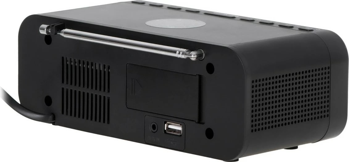 Radio-alarëm Adler AD 1192B me Bluetooth, karikues pa tela, USB, FM, e zezë