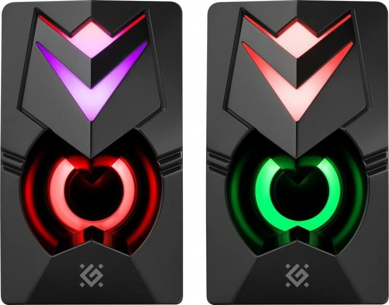 Altoparlantë 2.0 Defender J4 6W USB + AUX me LED, të zeza