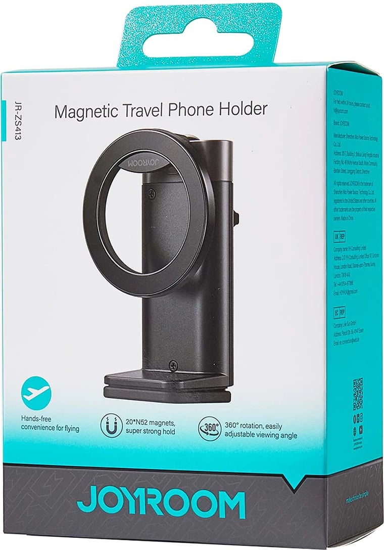 Mbajtës magnetik udhëtimi për telefon Joyroom JR-ZS413, për telefona 4.7-7.0", i zi