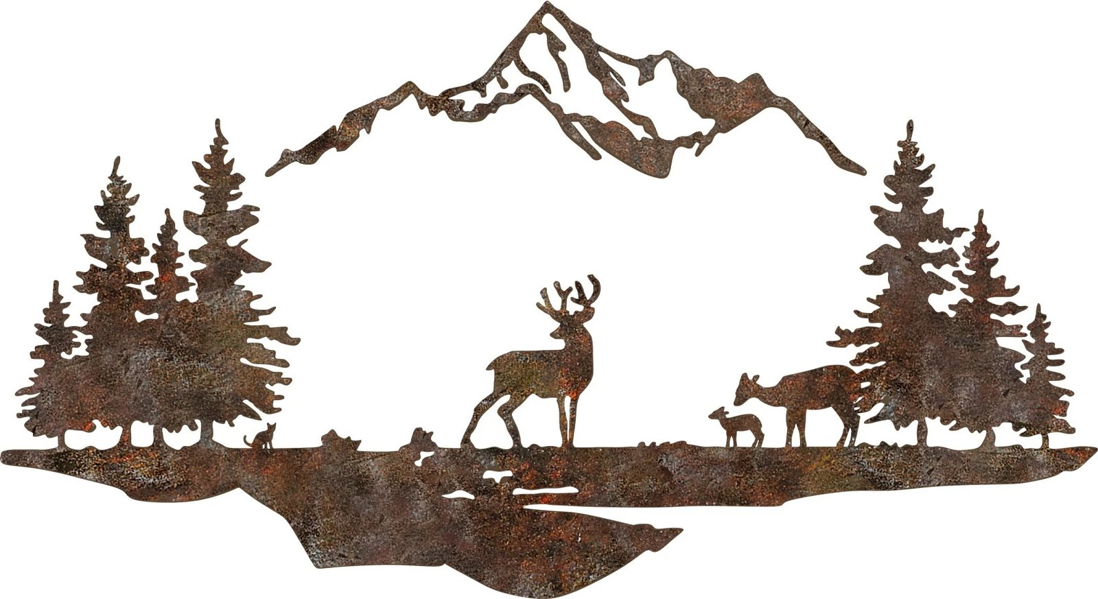 Aksesor dekorativ metalik për mur, peizazh me ngjyrë të vjetër, Wallity, Rusty Landscape 1