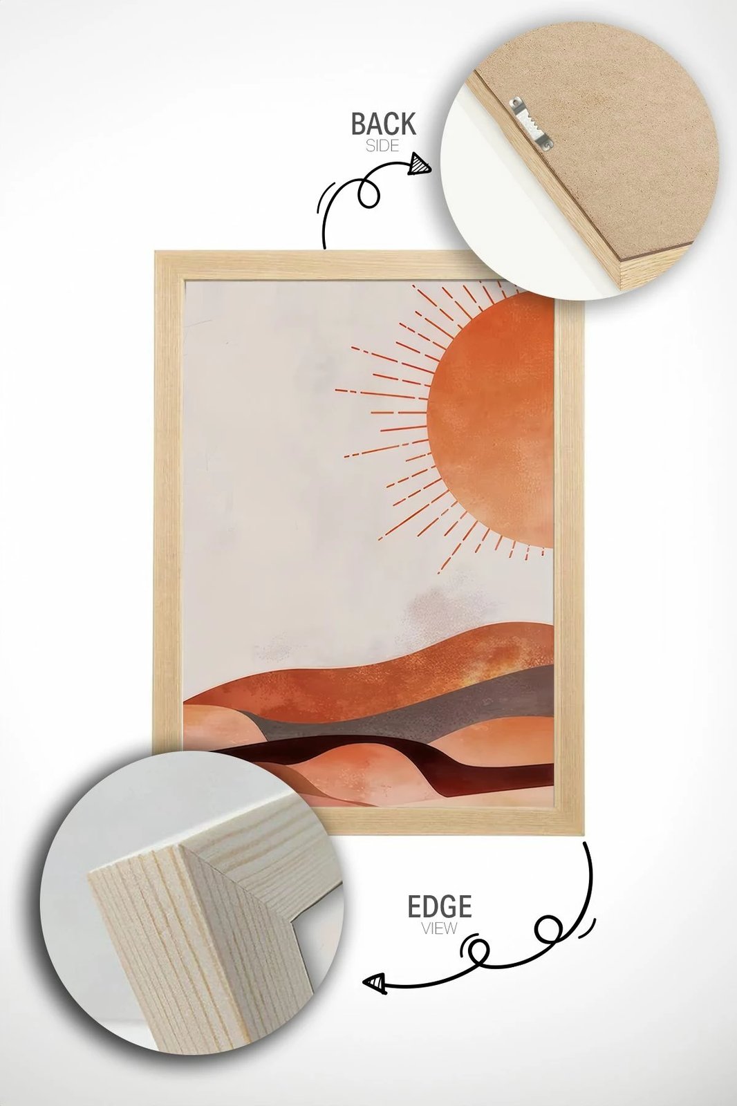 Piktura dekorative me kornizë (2 copë), Wallity, Ersy2Lımodel22-Ahsap