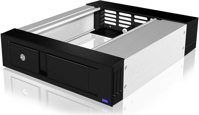 Kasë IcyBox IB-158SSK-B për hard disk 3.5" SATA, alumini, e zezë