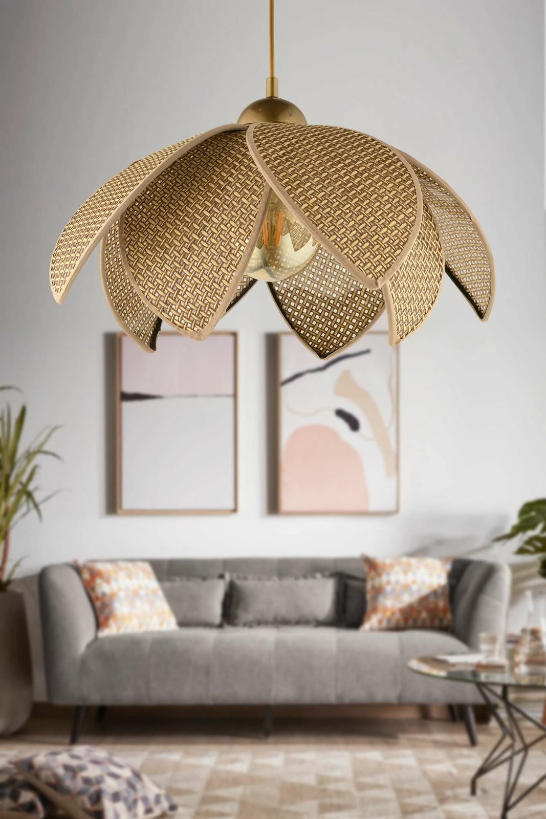 Llambë tavani Opviq, ngjyrë bezhë dhe ari, 64892