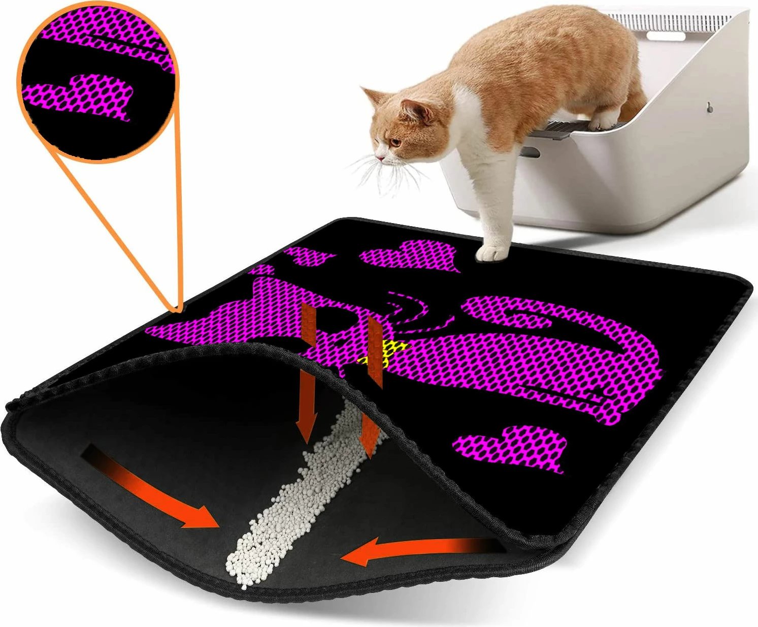 Tapet për rërë mace, shumëngjyrësh, Paws & Whiskers, Nrszn0134, 45x60cm