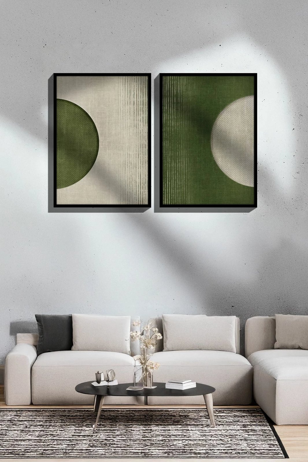 Pikturë dekorative me kornizë (2 copë), Wallity, Ersy2Lımodel44-Sıyah