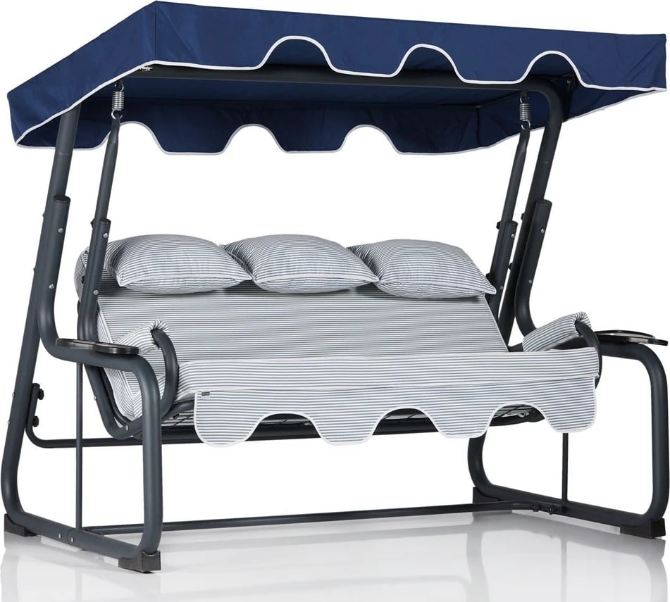 Karrige lëkundëse treshe për kopsht, Vitis, blu