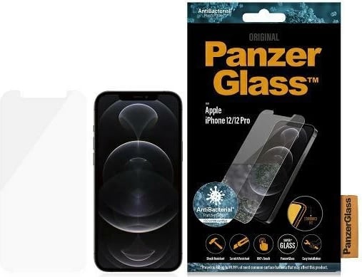 Xham mbrojtës PanzerGlass Standard Super+ për iPhone 12 / 12 Pro, antibakterial