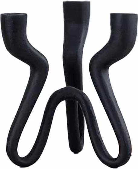 Mbajtës qirinjsh TREPPIEDE, alumin i zi, 18x16x20cm