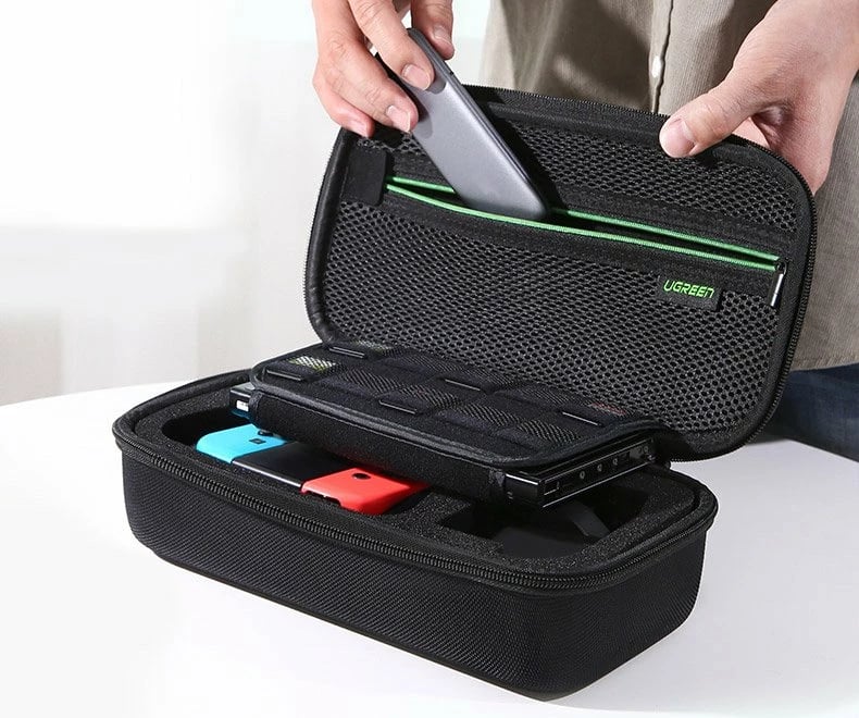 Kasë Ugreen për Nintendo Switch dhe aksesorë, S, 26.5 x 10 x 13.5 cm, e zezë