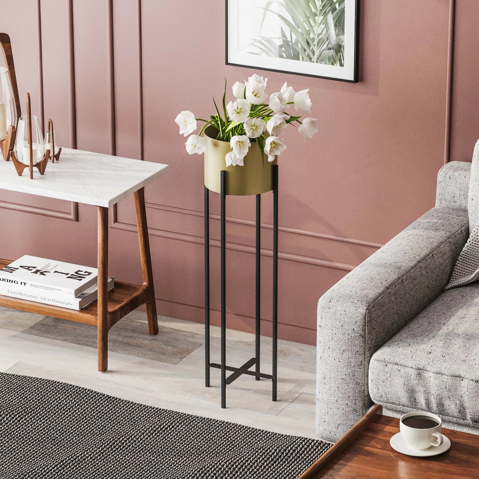 Vazo dekorative, ngjyrë e zezë dhe ari, Evila Originals, GED-025-A