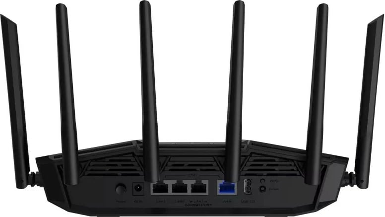 router gaming Asus TUF Gaming BE9400 tri-band WiFi 7 9400 Mbps 4x 2.5G porte USB 3.2 AiMesh 6 antena, e zezë
