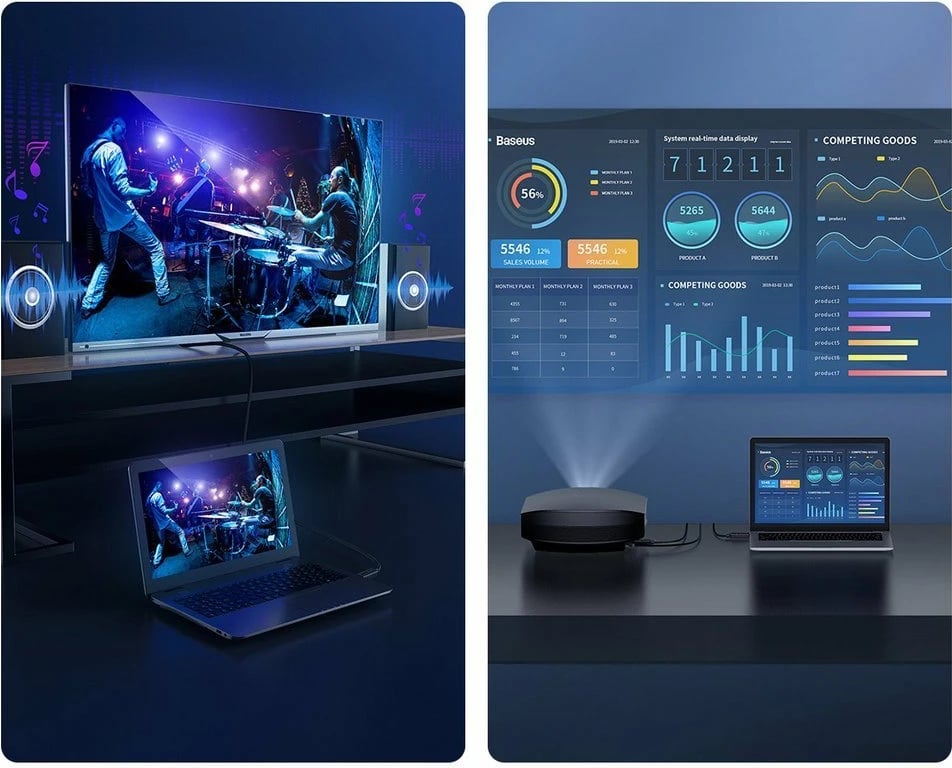 Kabllo HDMI Baseus CAKGQ-B01, 2m, 4K, 60Hz, e zezë