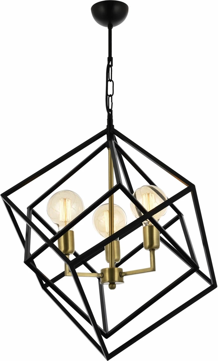 Llambë tavani Opviq, AV-1722-3BSY, metalike, e zezë dhe ari