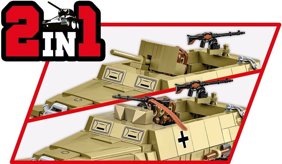 Set blloqesh Cobi Klocki Half-Track Sd.Kfz.251, 500 pjesë, me figurina, bezhë
