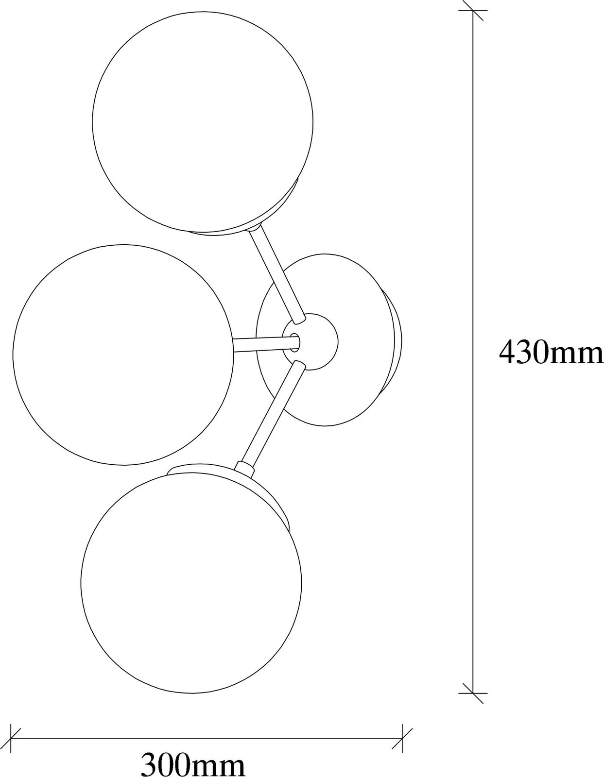 Llambë muri Opviq, Gondol - 3021, e zezë dhe e bardhë