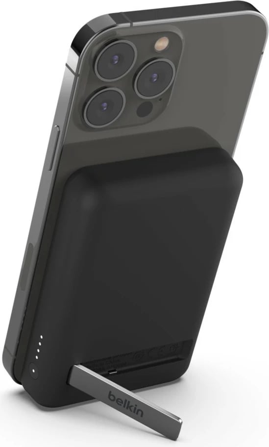 Power bank Belkin BPD004btBK me MagSafe, 5000 mAh, me mbajtëse, e zezë