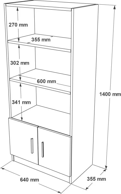Raft librash Hanah Home, Vo4-W, i bardhë