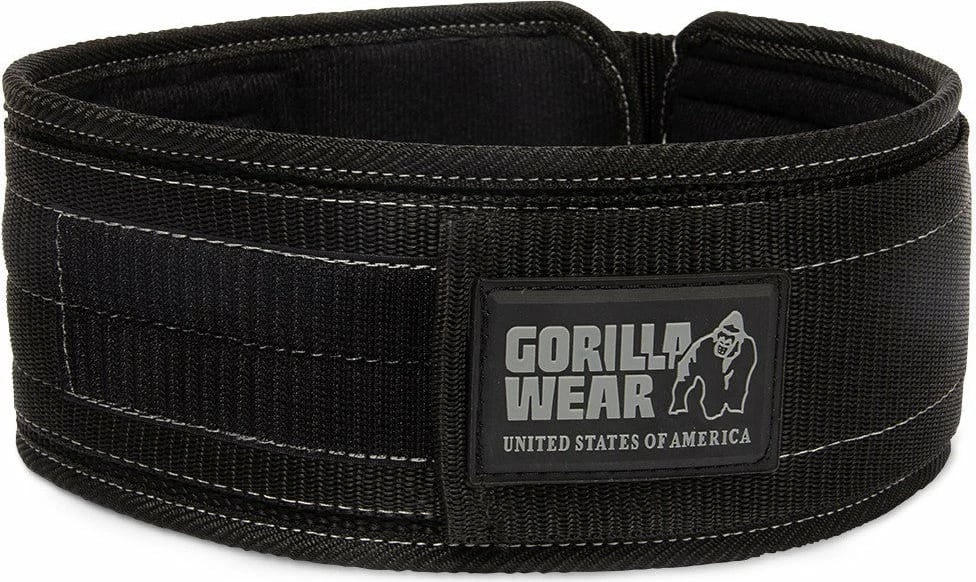 Gorilla Wear 4 Inch Nylon Lifting Belt - Black/Gray