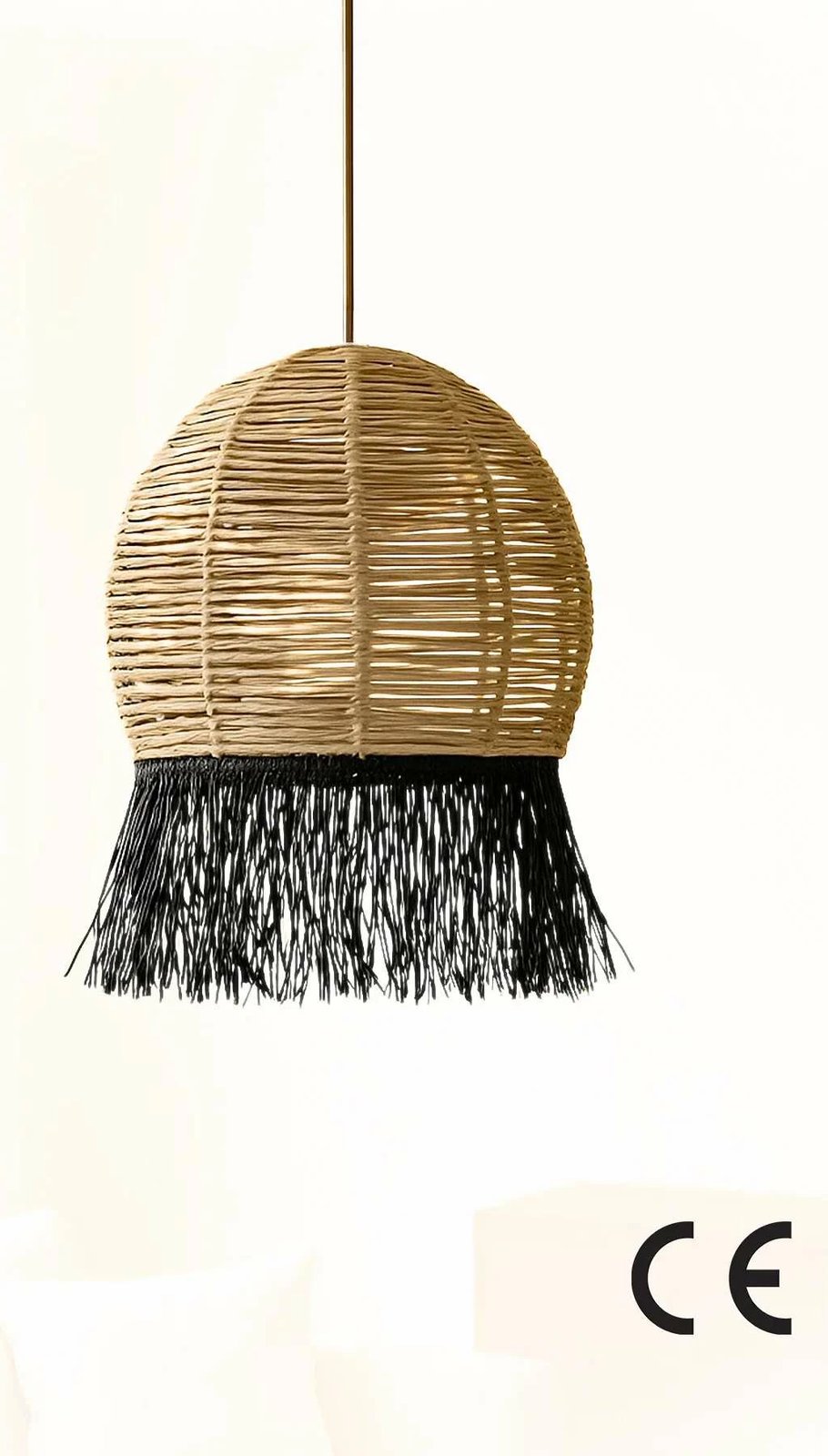 Llambë tavani Opviq, macrame, bezhë dhe e zezë, Javari Llambë tavani Opviq, macrame, bezhë dhe e zezë, Javari