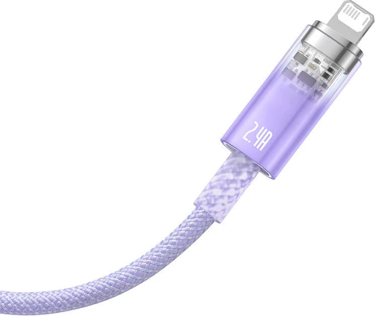 Kabllo karikimi e shpejtë Baseus Explorer Series USB-A në Lightning, 1m, vjollcë
