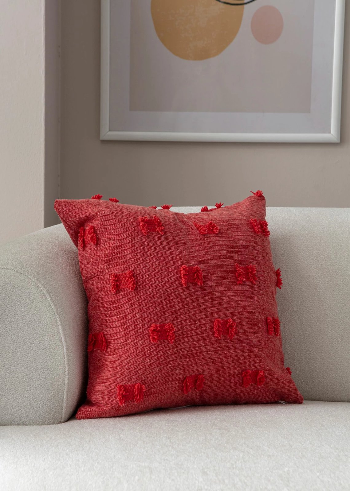 Jastëk dekorativ, mbulesë, ngjyrë e kuqe, Evila Originals, 43x43cm