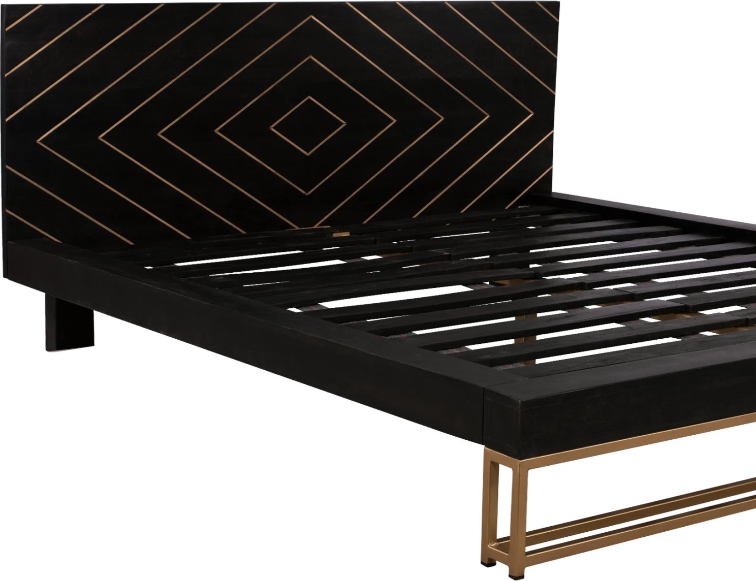 Krevet Sherri FH8358 nga dru mango me këmbë metalike 160x200 cm