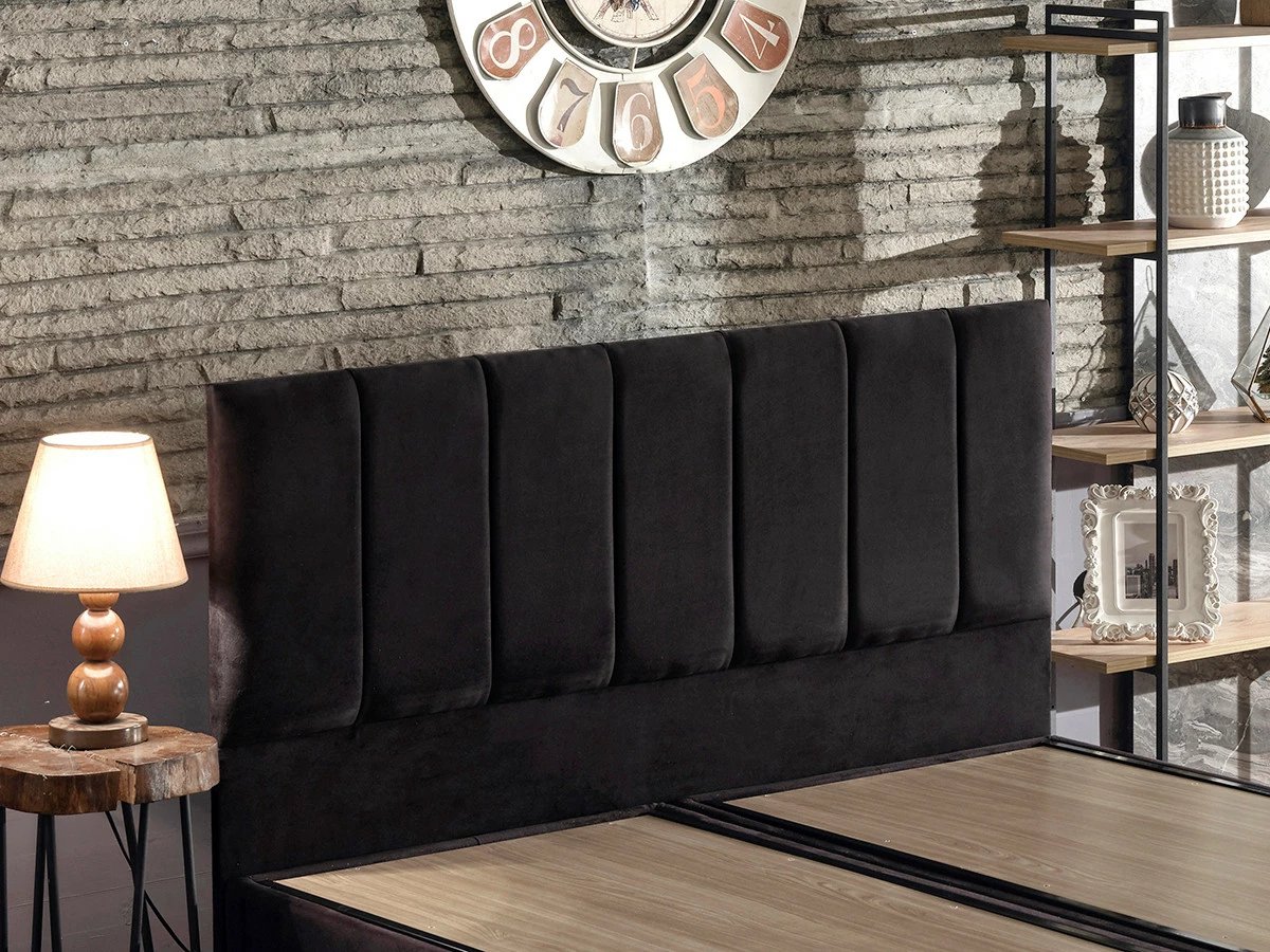 Bazë dhe shpinë krevati dopio Skye Decor, Ela Double, e zezë, 140x190cm