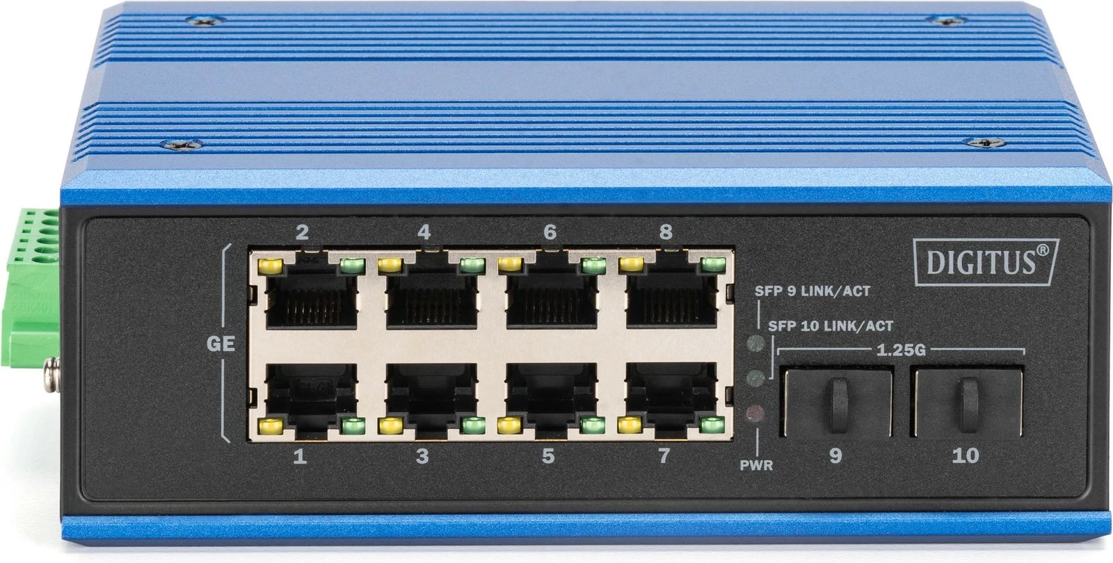 Switch industrial Digitus DN-651151, 8x PoE porta, 2x SFP, Gigabit, metalik, IP40
