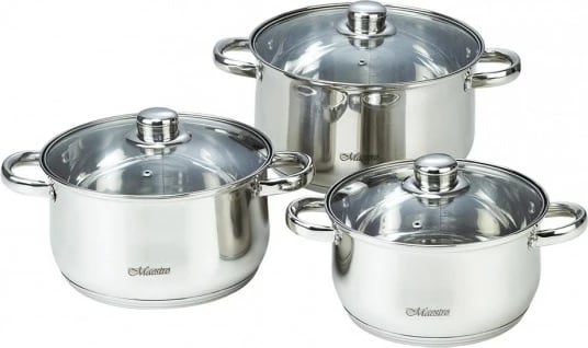 Set me 3 tenxhere Maestro MR-2020-6XL, çelik inox 