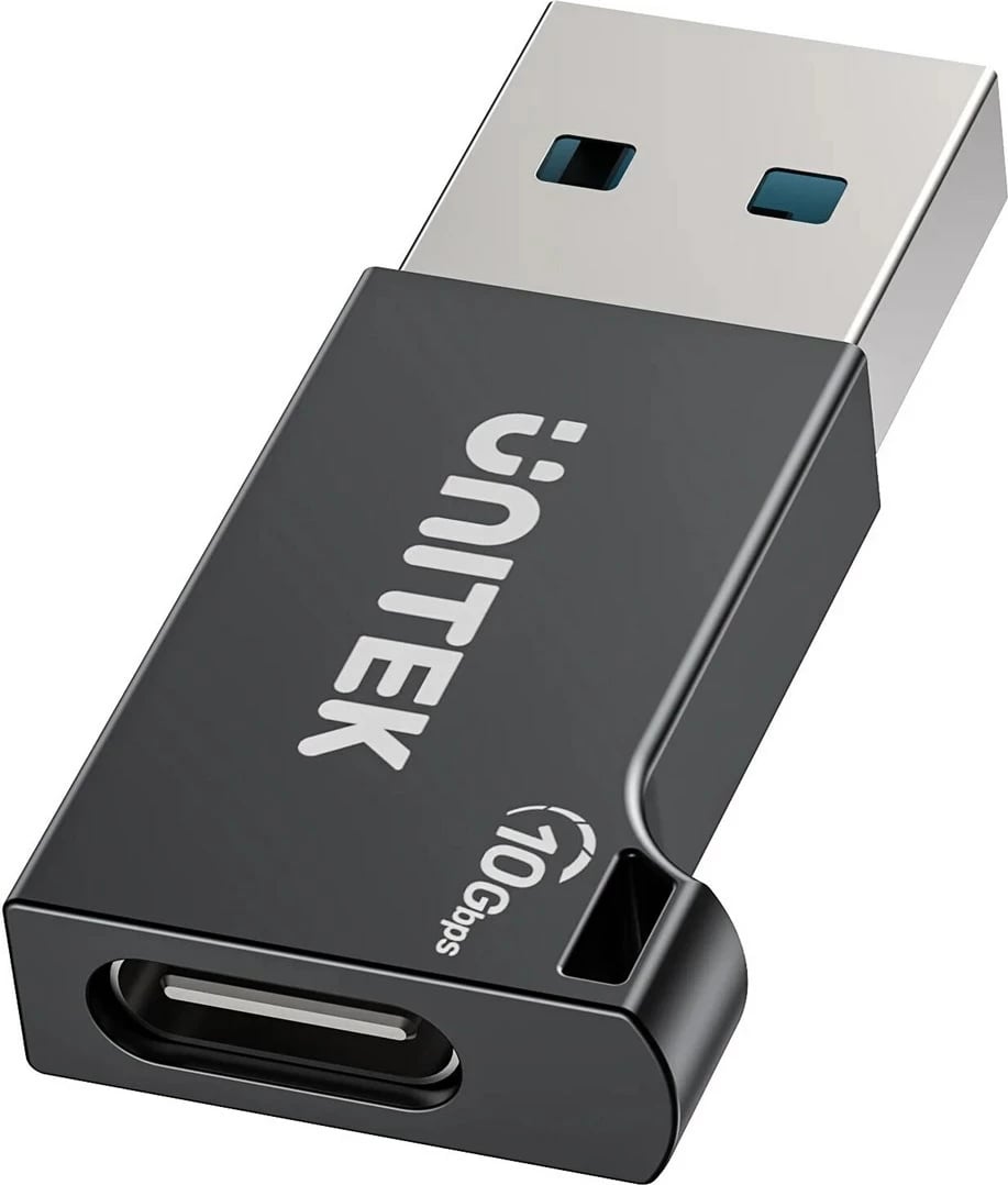 Adapter UNITEK A1049ABK01 USB-A në USB-C 10Gbps, zi