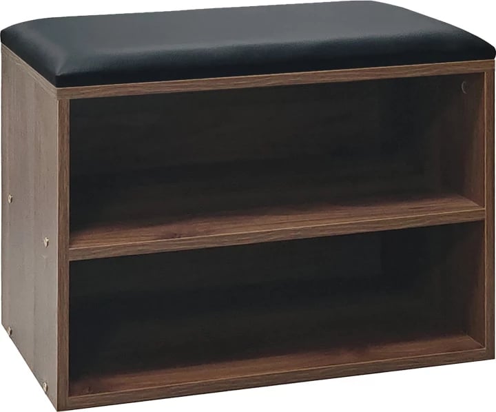 Dollap për këpucë me ulëse Kiana, 4 palë, ngjyrë arre, 60x32x44cm