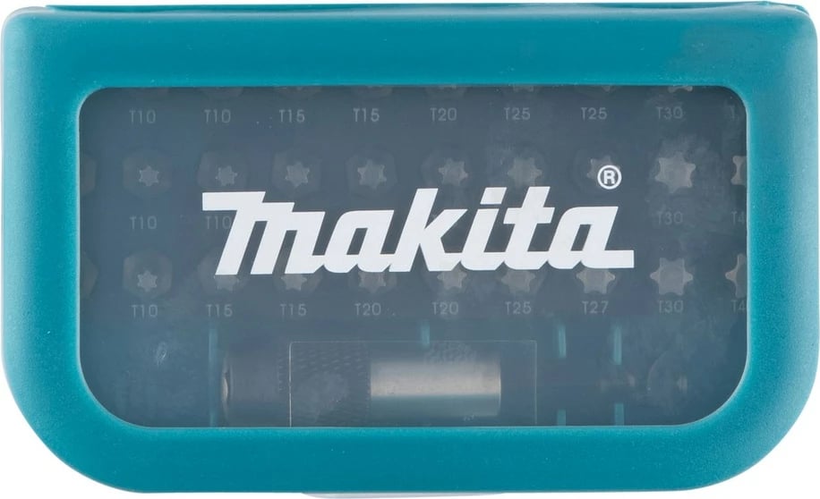 Set bitash Makita P-73352, 31 copë, me adapter, kuti plastike