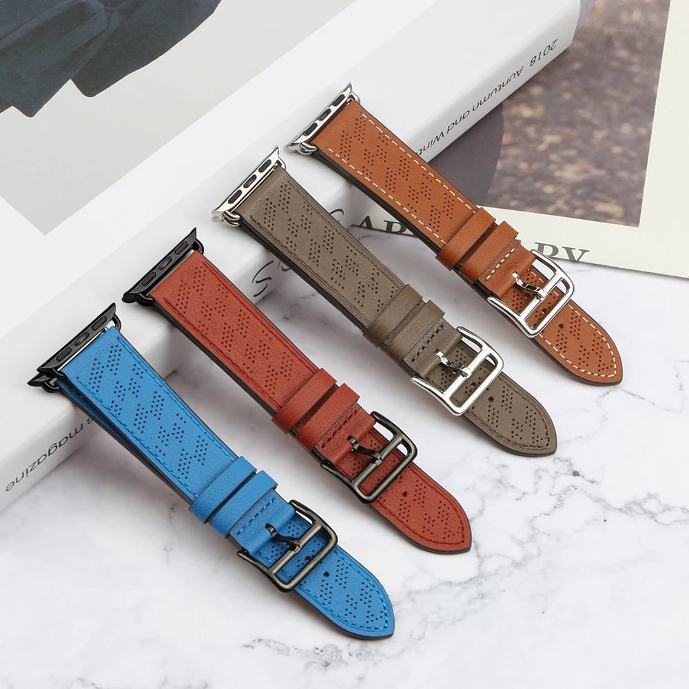 Rrip lëkure për Apple Watch Hurtel Strap Leather, 41/40/38mm, Kafe e errët