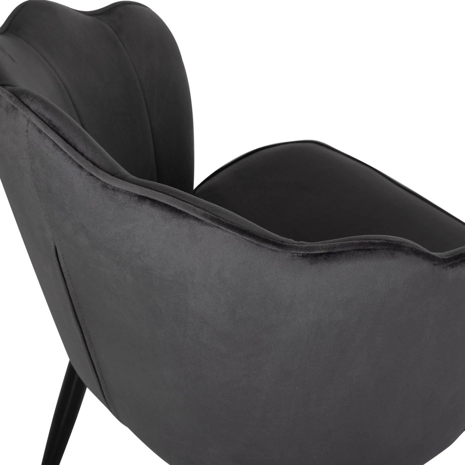 Karrige AVIE FH8737.01 kornizë metalike dhe kadife gri 48x48x85Hcm., set prej 2 copë